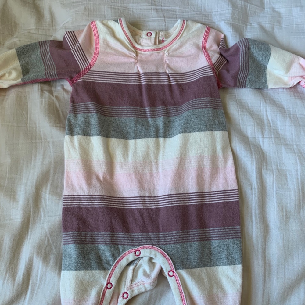 Burt’s Bees Striped Footed Bodysuit